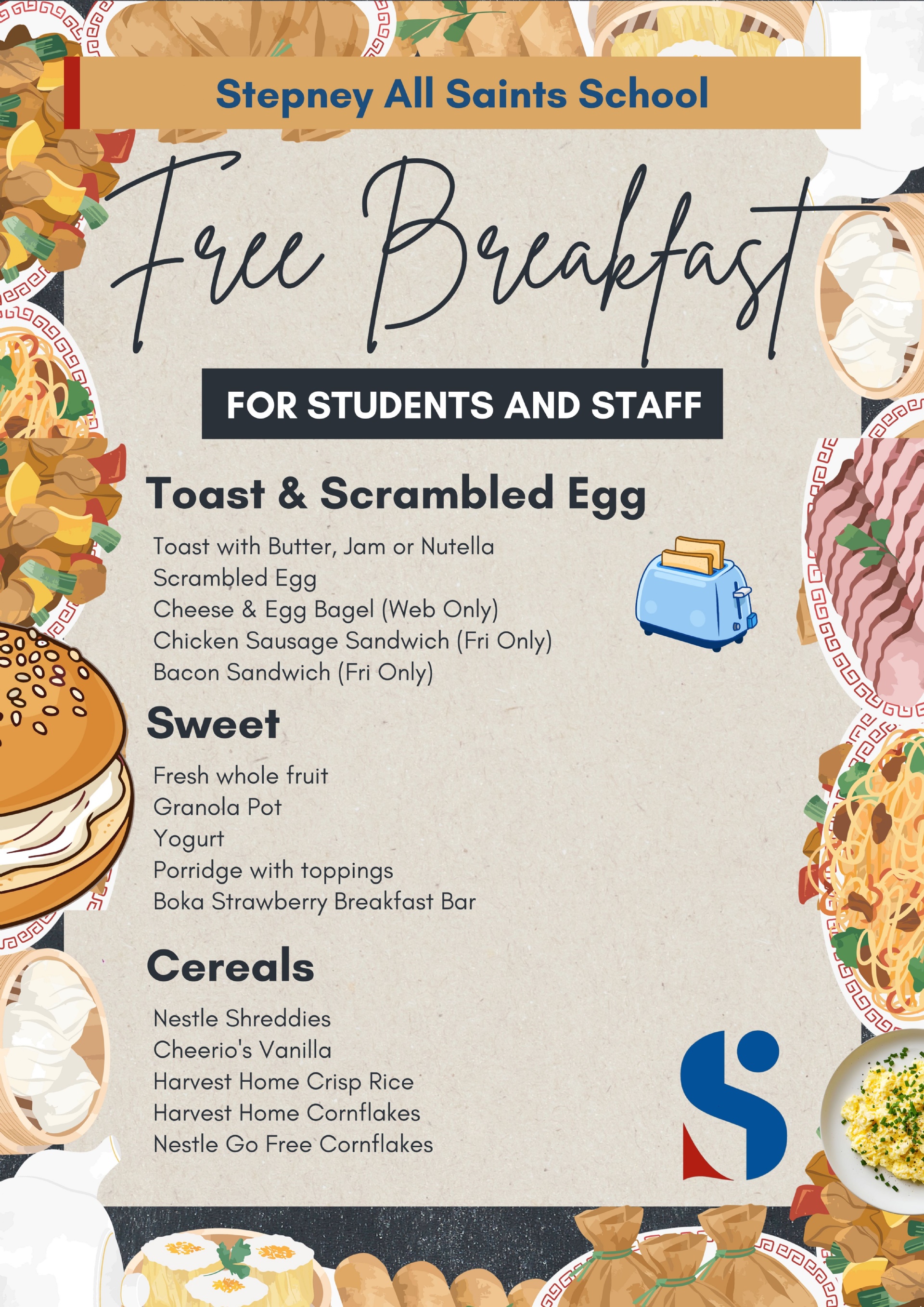 Stepney All Saints School - Free Breakfast for SASS Students and Staff
